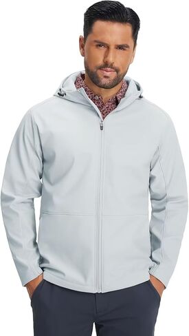M MAELREG Mens Fleece Softshell Jacket Lightweight Insulated Water Resistant Windbreaker Hooded Winter Jacket for Golf Casual in Saudi Arabia