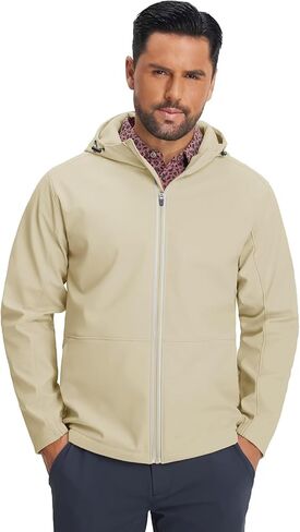 M MAELREG Mens Fleece Softshell Jacket Lightweight Insulated Water Resistant Windbreaker Hooded Winter Jacket for Golf Casual in Saudi Arabia