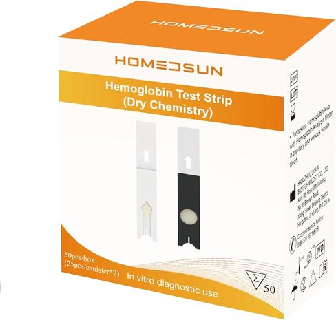 50 Pack Hemoglobin Siphon Test Strips with Lancets Exclusively Compatible with HSBHM-202 Hemoglobin Analysis Meter (Analyzer Not Included) in Saudi Arabia
