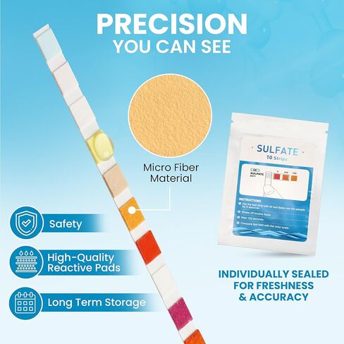 مجموعة اختبار مياه الشرب 21 في 1 - 120 شريط اختبار المياه + 2 اختبار للبكتيريا | اختبار جودة مياه الصنبور ومياه الآبار في المنزل بحثًا عن الرصاص ودرجة الحموضة والصلابة والكلور والنترات والحديد والمزيد in Kuwait