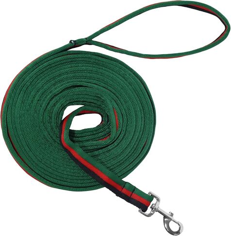 خط اندفاع الحصان المتين بطول 26 قدمًا مع مشبك مسمار دوار - خط تدريب الخيول ذو ملمس ناعم للاندفاع والعرض والاستخدام اليومي للمنافسة (أسود وأحمر وأخضر) in Kuwait