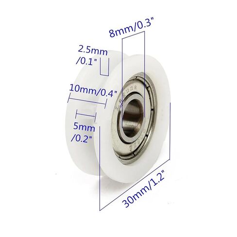 5pcs New U Groove Ball Bearing Nylon Plastic Embedded 608 Guide Pulley 8 * 30 * 10mm in Saudi Arabia