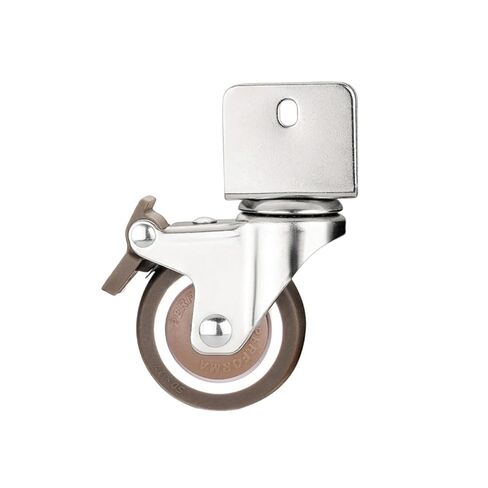 1.5Furniture Crib Casters Cabinet Clamp with Brake Wheels Soft Rubber Swivel Caster Furniture Hardware Fittings Pack of 4(N0.2,18mm) in Saudi Arabia