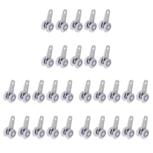 Pack of 30 45X19 Mm Metal Bearing Pulley Blocks with 2 Plastic Wheels for Cabinet Sliding Doors in Saudi Arabia