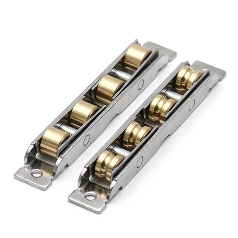 Stainless Steel Window Pulley Slot Wheels Silent Copper u Groove Track Door Roller casters Sliding Glass Window Hardware Fitting(88Type 2pcs) in Saudi Arabia