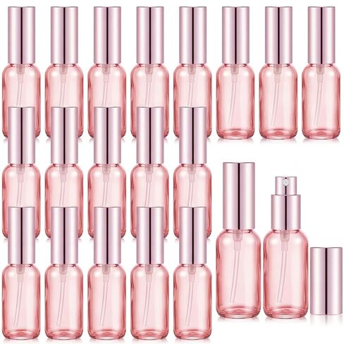 Tessco for you 20 Pcs 3.4 oz/100 ml Glass Spray Bottles Empty Perfume Atomizer Refillable Clear Decorative Empty Bottles with Fine Mist Sprayer Pump for Face Body Travel(Gold) in Kuwait