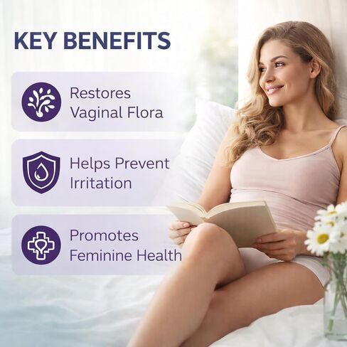 مرطب مهبلي للريفاري - 5 ملغ من حمض الهيالورونيك - جفاف المهبل، حشوات مهدئة خالية من الهرمونات، غير دهنية، عدد 12 - كمية تكفي لمدة شهر واحد in Kuwait