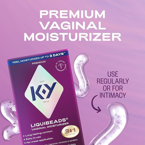 K-Y Liquibeads Silicone-Based Formula 6 Bead Inserts and 6 Applicators Vaginal Moisturizer & Lube for More Comfortable Sex For Men, Women and Couples (3 Pack) in Kuwait