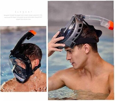 Full Face Scuba Diving Mask, Swimming Mask with Snorkel for Adult Underwater Swimming Anti-Fog Goggles Snorkeling Professional Diving Equipment for Scuba Diving, Snorkeling and Freediving in Saudi Arabia