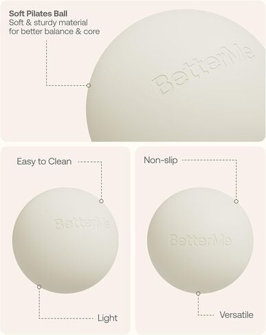 BetterMe Soft Pilates Ball – 8 Inch Mini Exercise Ball for Pilates, Yoga & Core Training – Small Stability Ball for Women – Portable Workout Tool in Saudi Arabia