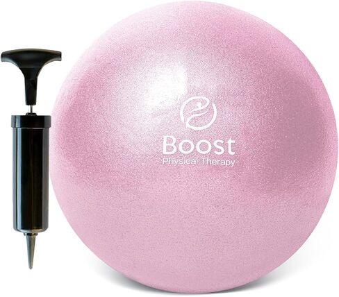 Small Exercise Ball with Pump, 9 Inch Mini Pilates Ball with Exercise Guide, Small Workout Ball for Stability, Fitness, Barre, Yoga, Core Training & Physical Therapy, Pink in Saudi Arabia