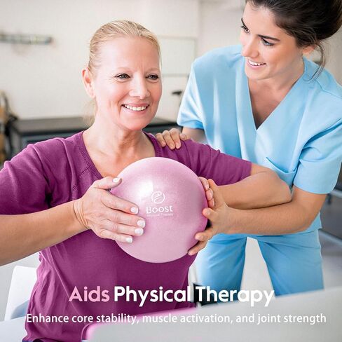 Small Exercise Ball with Pump, 9 Inch Mini Pilates Ball with Exercise Guide, Small Workout Ball for Stability, Fitness, Barre, Yoga, Core Training & Physical Therapy, Pink in Saudi Arabia