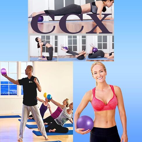 9 Inch Exercise Pilates Mini Yoga Balls Barre for Home Stability Squishy Training Physical Therapy Improves Balance with Inflatable Straw(Orange) in Saudi Arabia