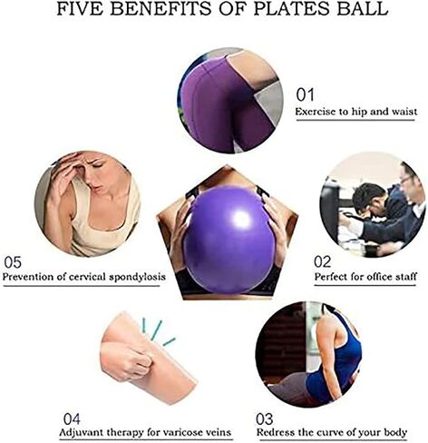9 Inch Exercise Pilates Mini Yoga Balls Barre for Home Stability Squishy Training Physical Therapy Improves Balance with Inflatable Straw(Orange) in Saudi Arabia