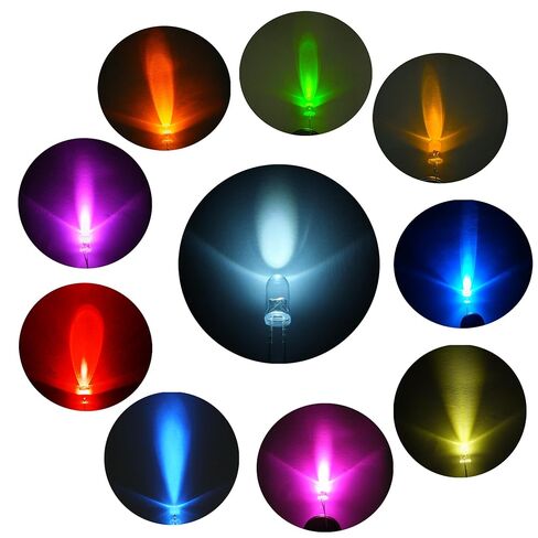 VIBICCK450 Pieces, 10 Colors 3MM LED Light Emitting diode lamp Combination Set. Lighting Bulbs, Light-Emitting Lamps, diodes, Electronic Components in Kuwait