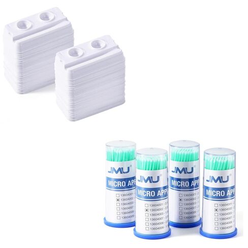MU 200 Pcs Dental Mixing Well 2 Wells Bundles 400pcs Dental Micro Applicators Brushes Fine in Saudi Arabia