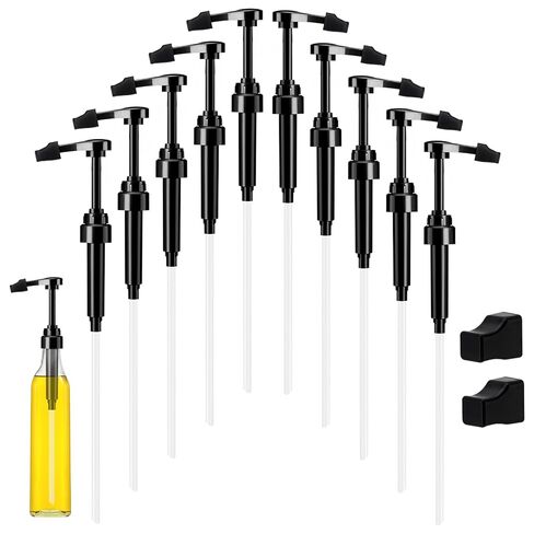10 Pcs Coffee Syrup Pumps with Tip Covers, Compatible with Monin 750ml Glass Bottles, 1/4 oz Dispensing Pump for Dirty Soda Bar Supplies, Coffee Bar, Latte, Cocktail, Drink Flavoring(White) in Saudi Arabia