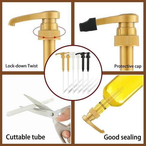 6 Pcs Coffee Syrup Pump Dispenser with Cap, Fits Various 25.4 oz Syrup Bottles, Compatible with Torani, Davinci, Great for Home & Coffee Bar Drinking Mixes, Cocktails, Beverage in Kuwait