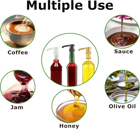 6 Pcs Coffee Syrup Pump Dispenser with Cap, Fits Various 25.4 oz Syrup Bottles, Compatible with Torani, Davinci, Great for Home & Coffee Bar Drinking Mixes, Cocktails, Beverage in Kuwait