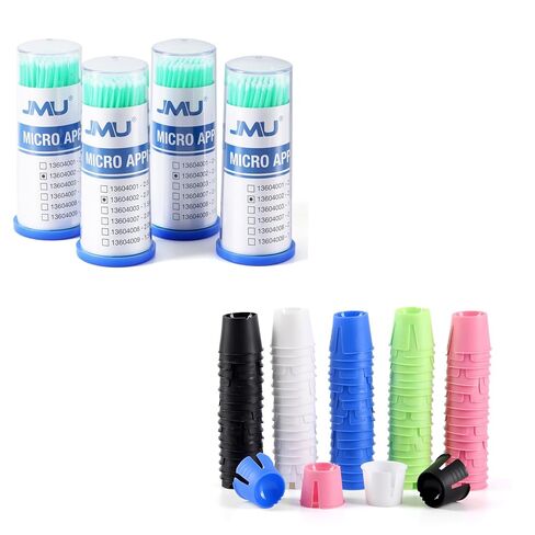 JMU 400pcs Dental Micro Applicators Brushes Fine Bundle with 100pcs Dappen Dish in Saudi Arabia