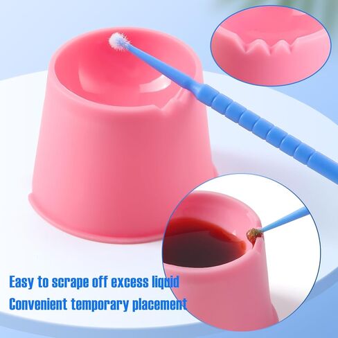 JMU 400pcs Dental Micro Applicators Brushes Fine Bundle with 100pcs Dappen Dish in Saudi Arabia