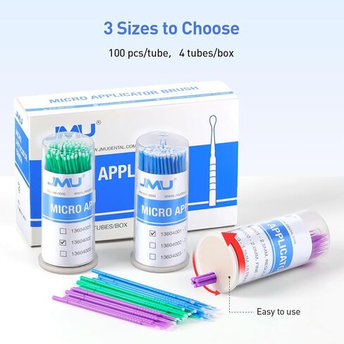 JMU 400pcs Dental Micro Applicators Brushes Fine,Superfine,Regular Disposable Microswabs in Saudi Arabia