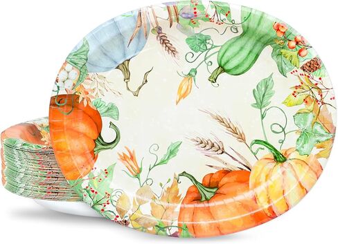 لوحات الورق البيضاوي ZVK لعيد الفصح 12 بوصة لوحات الورق الكبيرة القابلة للتخلص من لوحات الحفلات 50 لوحات بوفيه العد لزخارف طاولة عطلات عيد الفصح in Kuwait