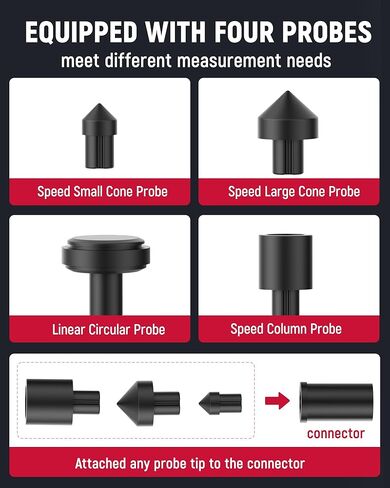 KAIWEETS 2-in-1 Laser & Contact Tachometer with Rechargeable Battery, Photo Sensor 10-99999RPM and Contact 1-19999RPM High Accuracy RPM Meter with Backlight Hold/MAX/MIN/AVG, HI/Low Alarm Function in Saudi Arabia