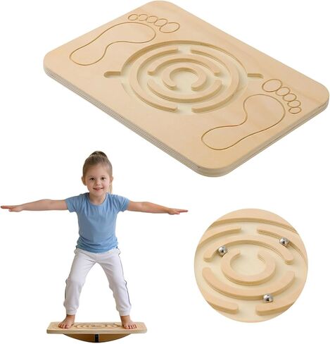 لوح التوازن Juoe Maze لوح تمايل للأطفال والكبار، ما يصل إلى 350 رطل لمهارات التنسيق ودورات العوائق وألعاب التوازن الحسي للأطفال، لوح توازن الروك الاحترافي للعلاج الطبيعي. in Kuwait