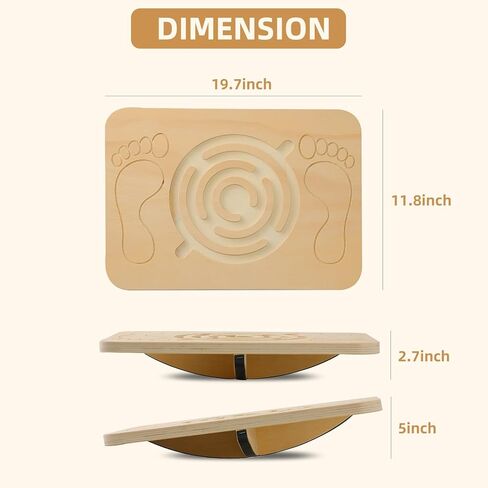 لوح التوازن Juoe Maze لوح تمايل للأطفال والكبار، ما يصل إلى 350 رطل لمهارات التنسيق ودورات العوائق وألعاب التوازن الحسي للأطفال، لوح توازن الروك الاحترافي للعلاج الطبيعي. in Kuwait