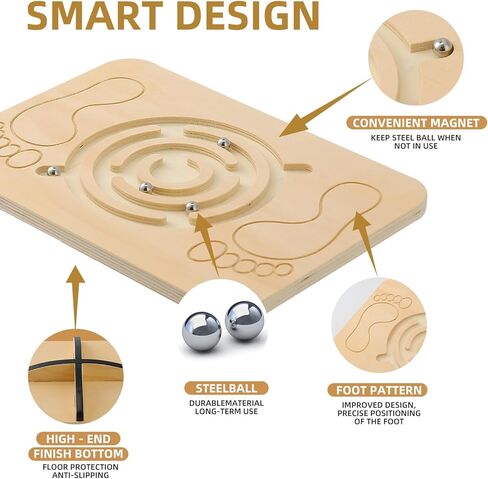لوح التوازن Juoe Maze لوح تمايل للأطفال والكبار، ما يصل إلى 350 رطل لمهارات التنسيق ودورات العوائق وألعاب التوازن الحسي للأطفال، لوح توازن الروك الاحترافي للعلاج الطبيعي. in Kuwait