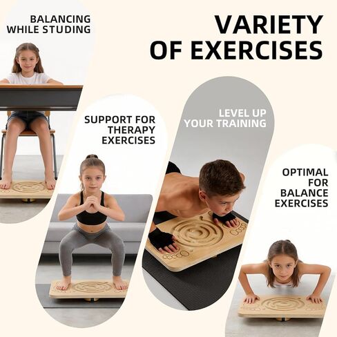 لوح التوازن Juoe Maze لوح تمايل للأطفال والكبار، ما يصل إلى 350 رطل لمهارات التنسيق ودورات العوائق وألعاب التوازن الحسي للأطفال، لوح توازن الروك الاحترافي للعلاج الطبيعي. in Kuwait