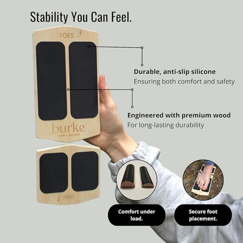 Slant Board Balance Board for Ankle & Calf Stretching – Single-Leg Axis Board for Physical Therapy, Rehab & Stability Training – Non-Slip Wooden Wobble Board in Saudi Arabia