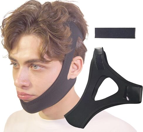 Anti Snoring Chin Strap, Chin Strap for Sleeping, Premium Airflow Jaw Strap, Stop Snoring Chin Strap, Snoring Solution for Men and Women, Breathable Chin Strap, Snoring Chin Strap (Blue~) in Saudi Arabia