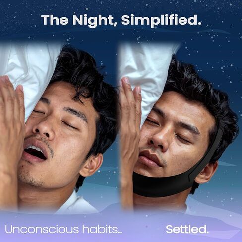 Chin Strap for Sleeping – Adjustable Side Straps to Encourage Closed Mouth Breathing During Sleep for Restful Nights – Soft, Breathable, and Moisture-Wicking Non-Slip Fit for Men & Women in Saudi Arabia