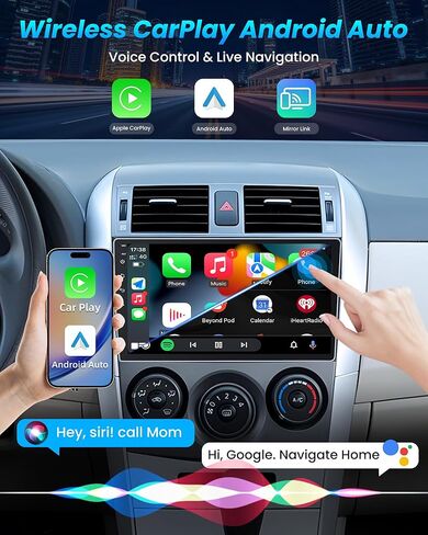 Car Radio Stereo for Toyota Corolla 2009-2013 : 8Core 4+32G 9 Inch Touch Screen Head Unit Replacement with Wireless Carplay Android Auto Bluetooth GPS WiFi FM SWC Mirror Link Backup Camera in Kuwait