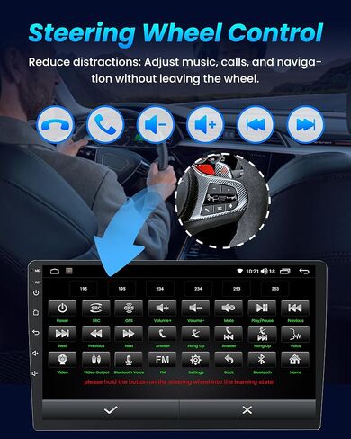 Car Radio Stereo for Toyota Corolla 2009-2013 : 8Core 4+32G 9 Inch Touch Screen Head Unit Replacement with Wireless Carplay Android Auto Bluetooth GPS WiFi FM SWC Mirror Link Backup Camera in Kuwait