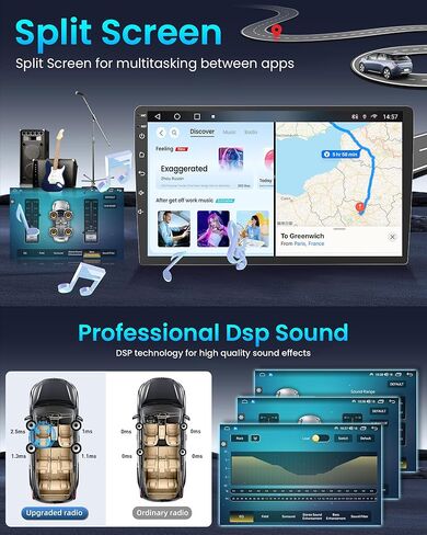 Car Radio Stereo for Toyota Corolla 2009-2013 : 8Core 4+32G 9 Inch Touch Screen Head Unit Replacement with Wireless Carplay Android Auto Bluetooth GPS WiFi FM SWC Mirror Link Backup Camera in Kuwait