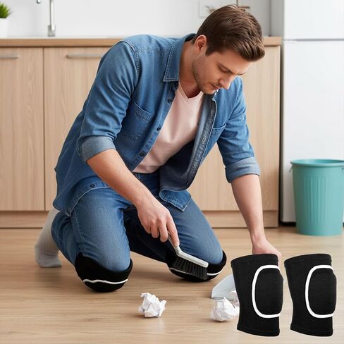 Volleyball Elbow Pads for Women, 1 Pair Breathable Arm Brace with Padded Support Cushion, Protective Elbow Protector Strap for Volleyball, Fitness, Sports, Black & White in Kuwait