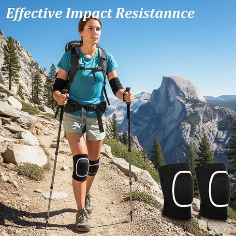 Volleyball Elbow Pads for Women, 1 Pair Breathable Arm Brace with Padded Support Cushion, Protective Elbow Protector Strap for Volleyball, Fitness, Sports, Black & White in Kuwait