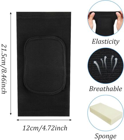 2 Pcs Volleyball Elbow Pads, Breathable Anti-Collision Sponge Elbow Pads Protector for Men Women, Adjustable Arm Pad Brace Strap for Team & Team Sport Volleyball Basketball Impact Protection (Black) in Saudi Arabia