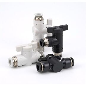 Pneumatic joint plastic hand valve BUC-8/4/6/10/12 trachea manual switch BTC air valve BC8-02 ball valve(Whiterightanglebul-08) in Kuwait