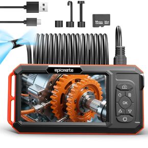 Triple Lens Borescope with 5" IPS Screen, 1920P HD Inspection Endoscope Camera with 50FT Semi-Rigid Snake Cable & 32GB Card, IP67 Waterproof Plumbing Camera for Sewer/Automotive/Drain Pipe in Kuwait