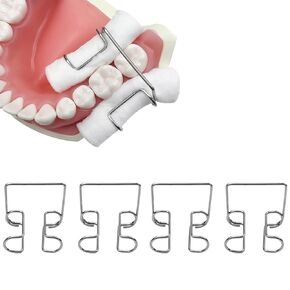 Dental Cotton Roll Holder Clip, YOUYA DENTAL 4Pcs Autoclavable Stainless Steel Cotton Roll Clip, Dental Isolator Tool Cotton Roll Holder for Dental Lab or Dentist Clinic in Kuwait