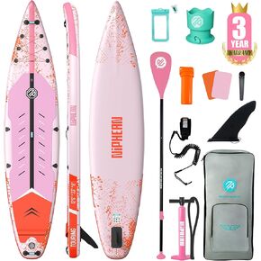 Niphean 12'6" Paddle Board, 550LB Capacity Touring Inflatable Paddle Board with Complete SUP Accessories& Kick Pad, Stable Stand up Paddle Board for Adults & Youth Racing Surfing (Beginner Friendly) in Kuwait