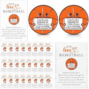 Kenning 24 Set Basketball Pins Lapel Pins Gift for Sports Basketball Lovers Player Inspirational Gift Brooch with Greeting Cards for Backpack Hat Decor Accessories Birthday Party Supplies Favor in Kuwait