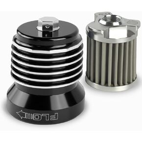 Flo Reusable Spin-On Oil Filter PCS4BC (Black/Polished Fins) For 10-19 BMW S1000RR in Kuwait