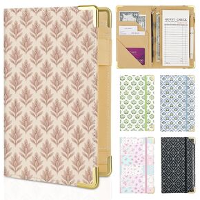 Server Book, Server Books for Waitress with Zipper Pocket, Cute Waitress Book with Pen Holder, PU Leather Serving Books Fit Server Apron, Pink in Kuwait