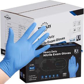 TitanFlex Nitrile Exam Gloves, Blue, 6-mil, Heavy Duty Nitrile Gloves, Mechanic Disposable Gloves, Latex Free, Powder Free in Kuwait