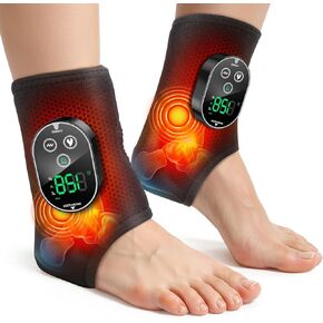 قطعتان من جهاز تدليك القدم اللاسلكي للاعتلال العصبي، مدلك الكاحل لتخفيف الألم، وسادة تدفئة للكاحل لتخفيف التهاب اللفافة الأخمصية، أسود in Kuwait